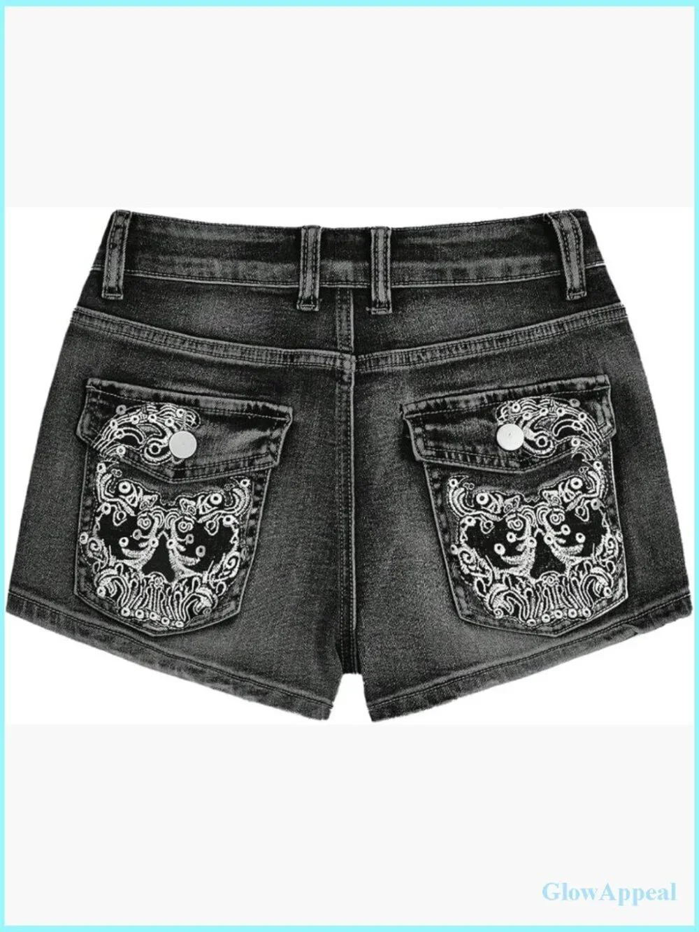 Y2k Low Rise Denim Shorts Skinny Stretch Mini Jean Shorts Streetwear